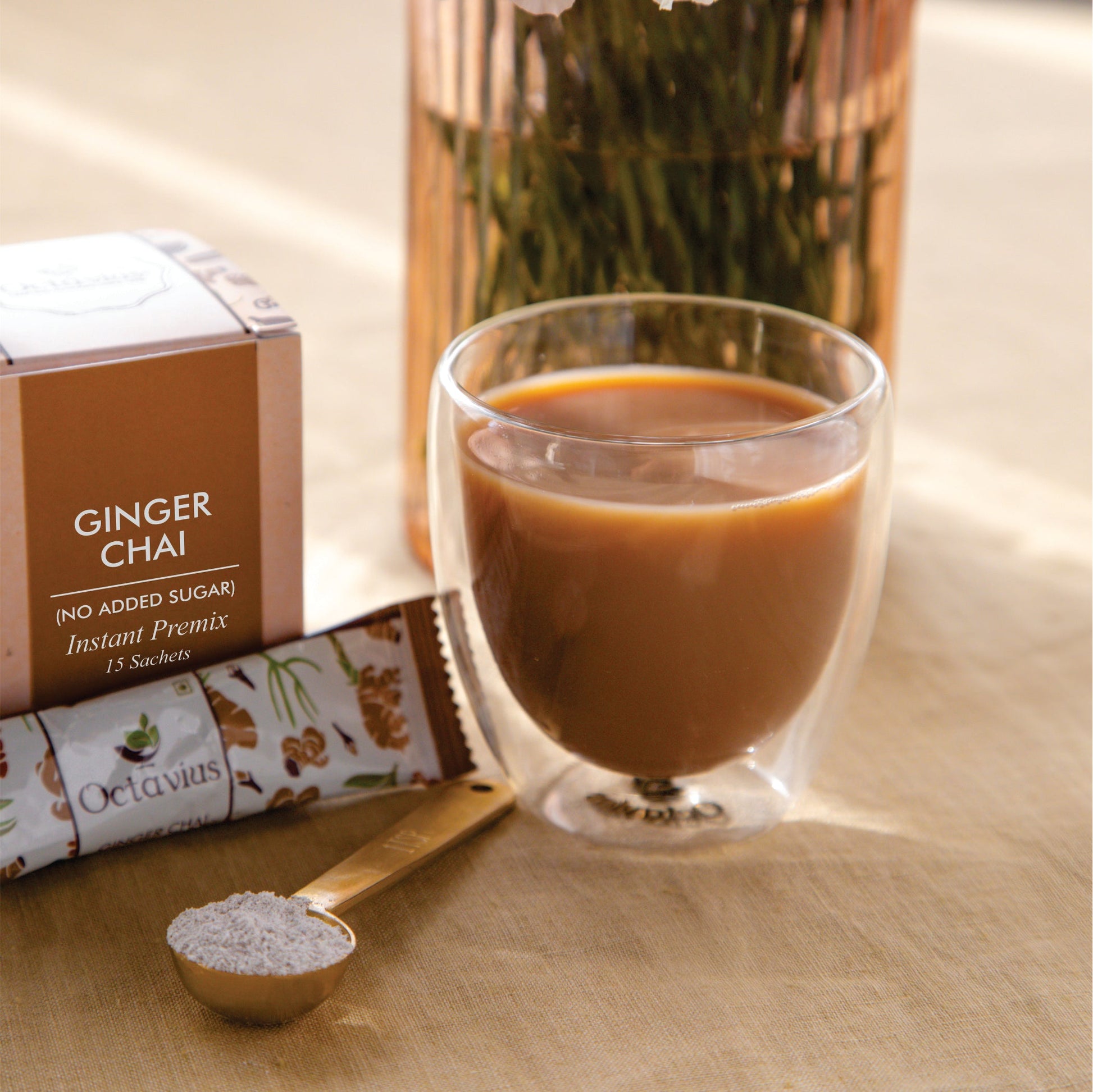 Ginger Chai Instant Premix  ( No added Sugar ) 15 Sachets