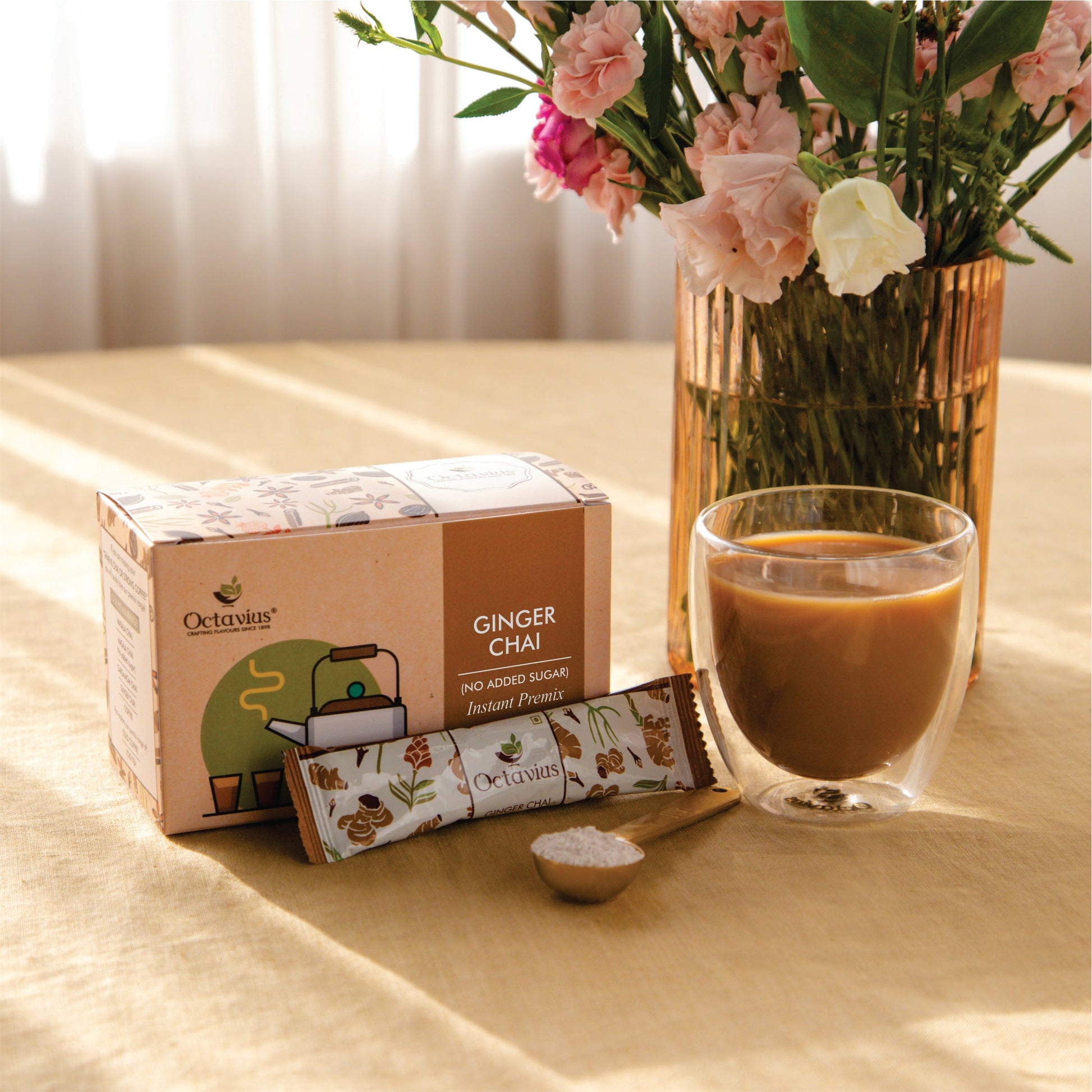 Ginger Chai Instant Premix  ( No added Sugar ) 15 Sachets
