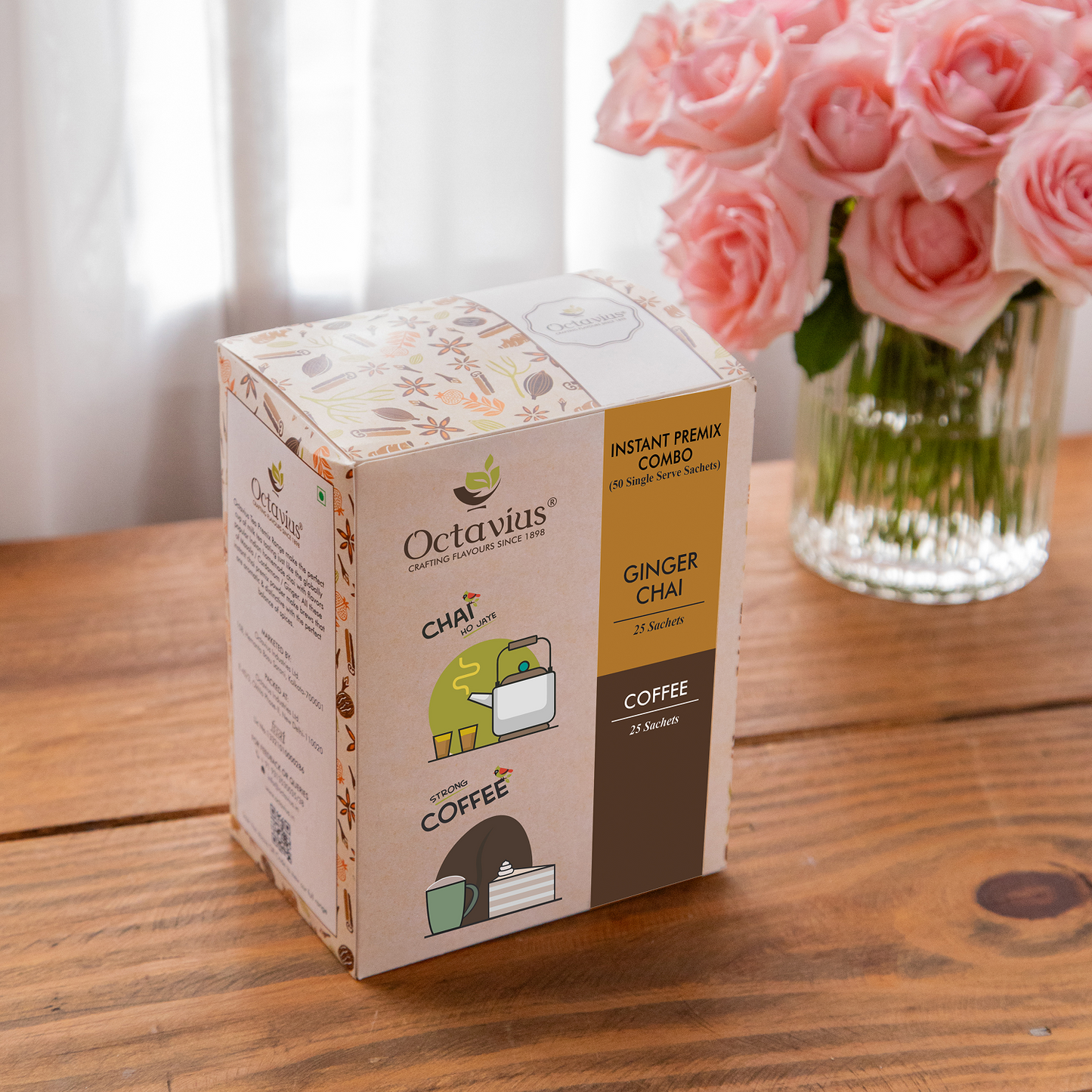 2 in 1 Instant Premix - Ginger Chai and Coffee 50 Sachets (Economy Pack) 50sachets