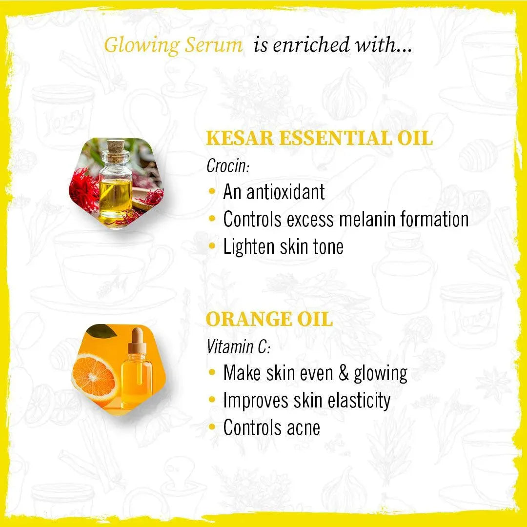 Glowing Powder Pack  & Serum Facial Kit, Multani Mulethi, Kesar & Orange Oil, Open Pores,Lightening,Acne, Hydration 100g