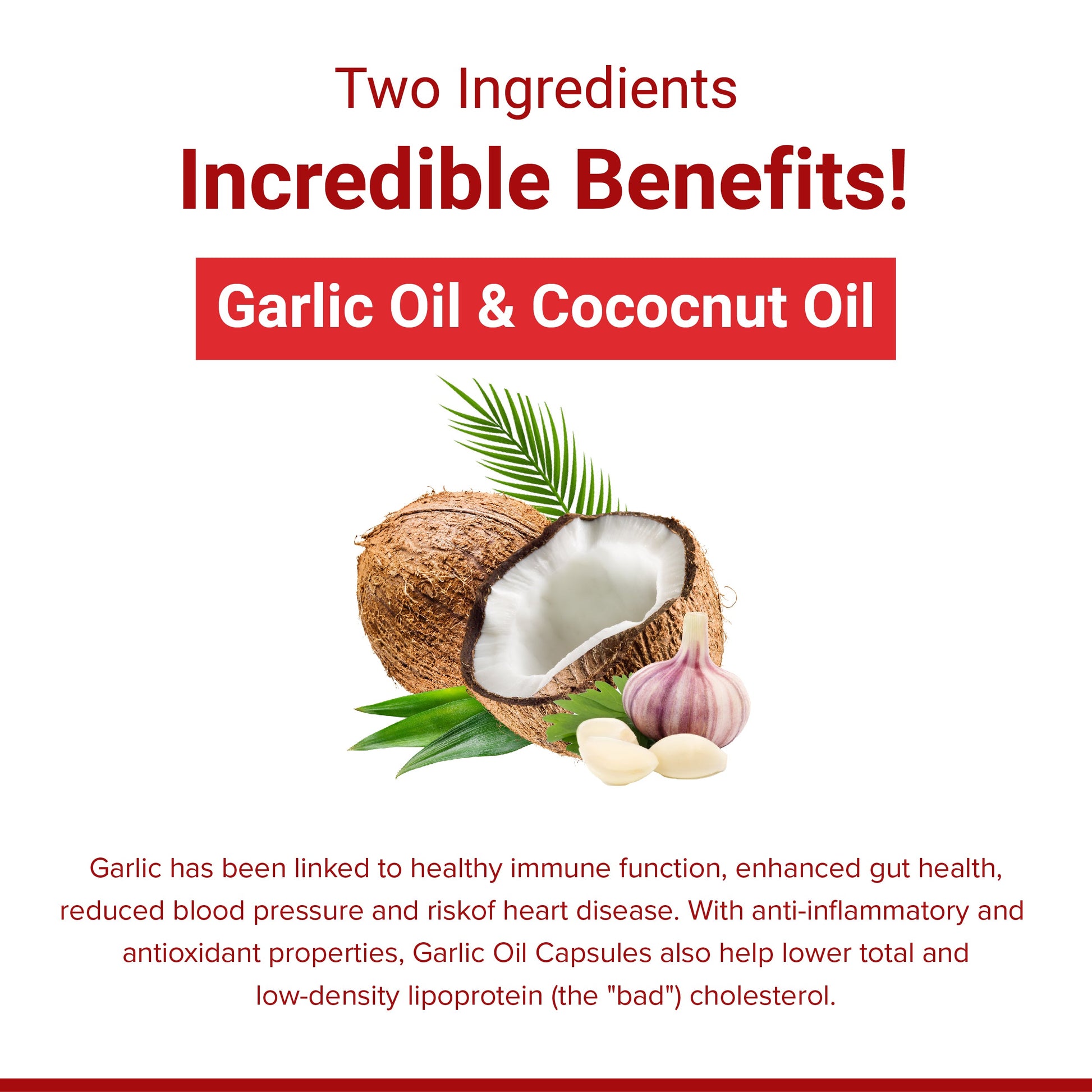 SupaSupp Garlic Oil With Coconut Oil, CardiStrong | Manages Cholesterol, Supports Digestion, Improves Blood Circulation And Regulates Pressure | Health Supplement | 60 Veg Cap, 500 mg 500mg