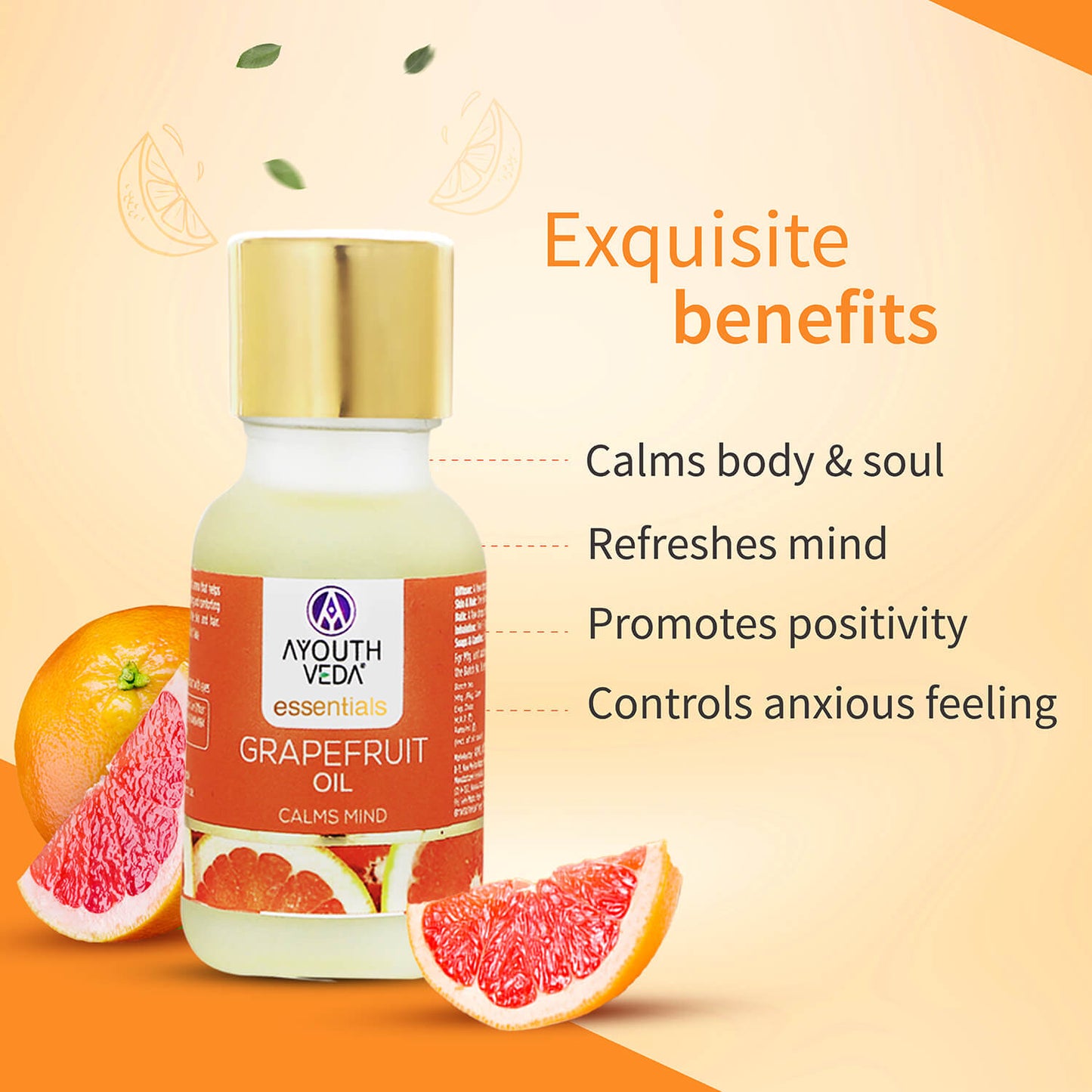 100% Pure Grapefruit Essential Oil | Therapeutic-Grade Citrus Freshness | Energizes Mind, Uplifts Mood & Refreshes Senses | Ideal for Diffusion & Aromatherapy | 15 ml 15ml