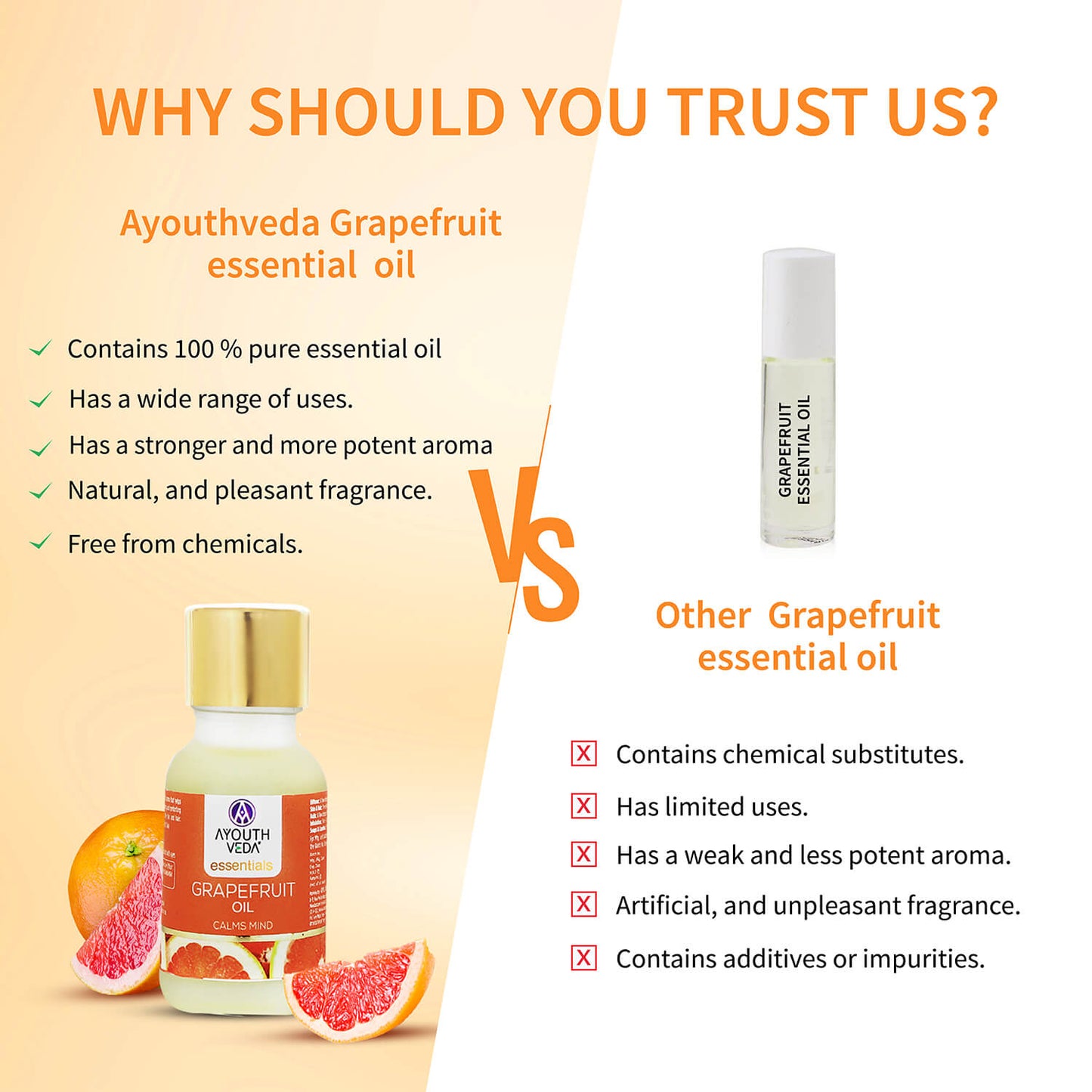 100% Pure Grapefruit Essential Oil | Therapeutic-Grade Citrus Freshness | Energizes Mind, Uplifts Mood & Refreshes Senses | Ideal for Diffusion & Aromatherapy | 15 ml 15ml