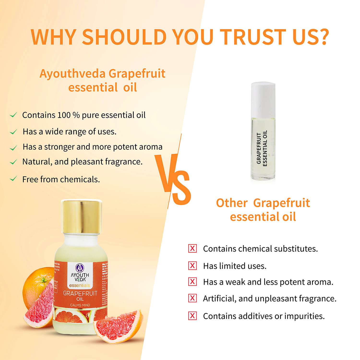 100% Pure Grapefruit Essential Oil | Therapeutic-Grade Citrus Freshness | Energizes Mind, Uplifts Mood & Refreshes Senses | Ideal for Diffusion & Aromatherapy | 15 ml 15ml
