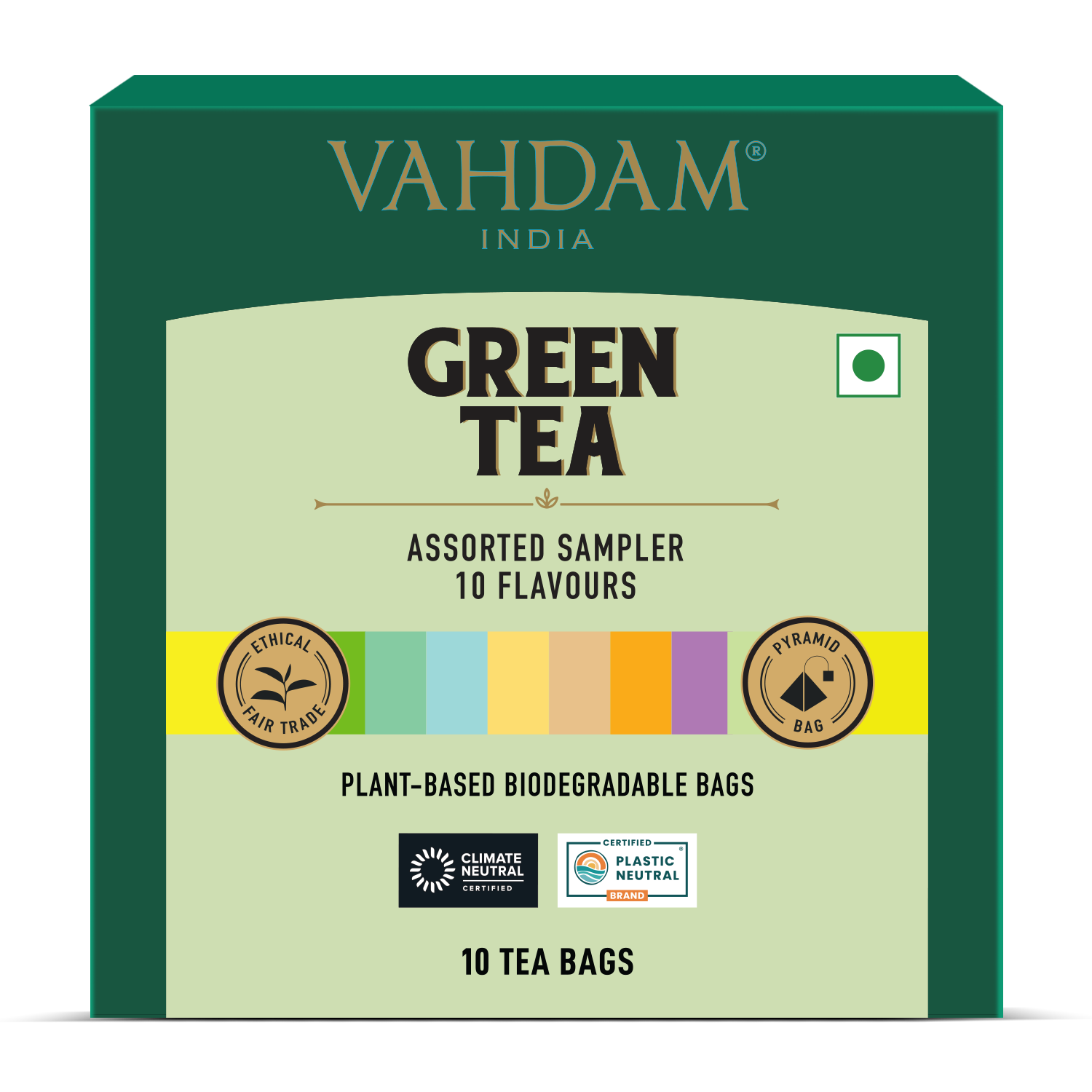 Assorted Green Tea Bags Sampler | 10 Tea Bags