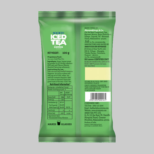 Society Iced Premix Tea Lemon Green Pouch 100 g x 5