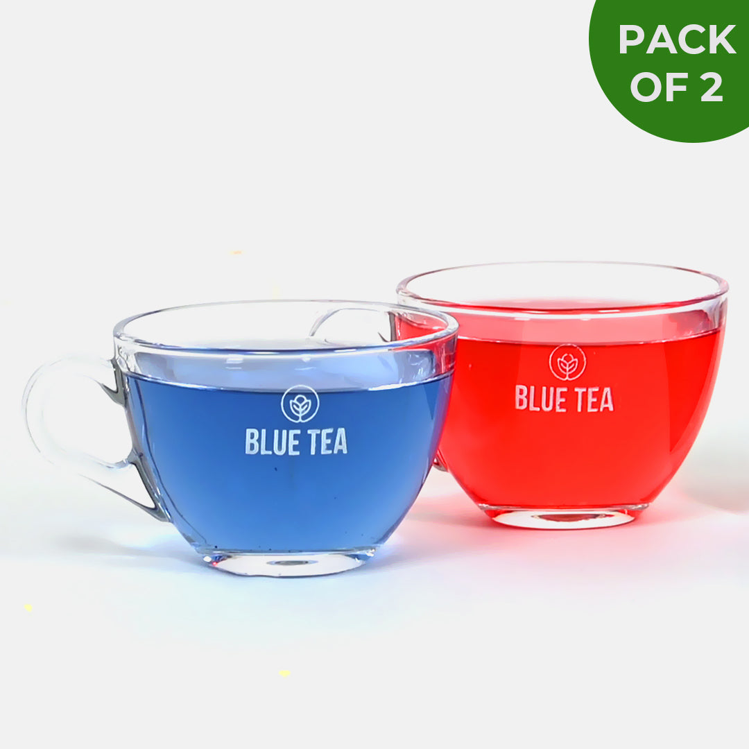 Glass Crystal Tea Cups - Pack of 2 Pack of 2
