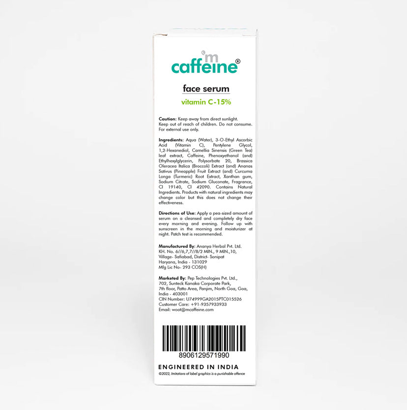 Green Tea & 15% Vitamin C Face Serum - 30 ml
