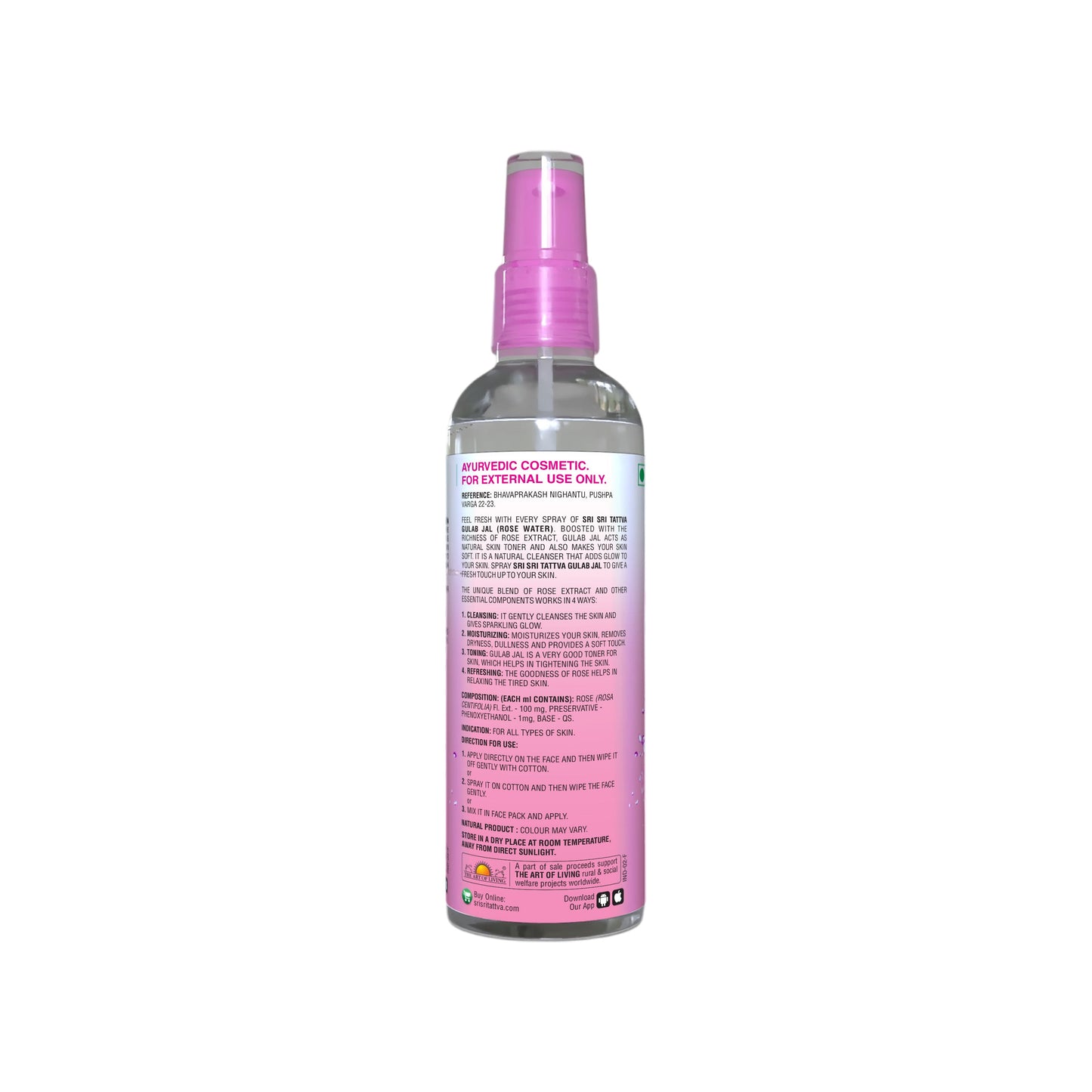 Gulab Jal - Premium Rose Water | Toner Cleanser Moisturizer | Spray Bottle | 100 ml 100ml
