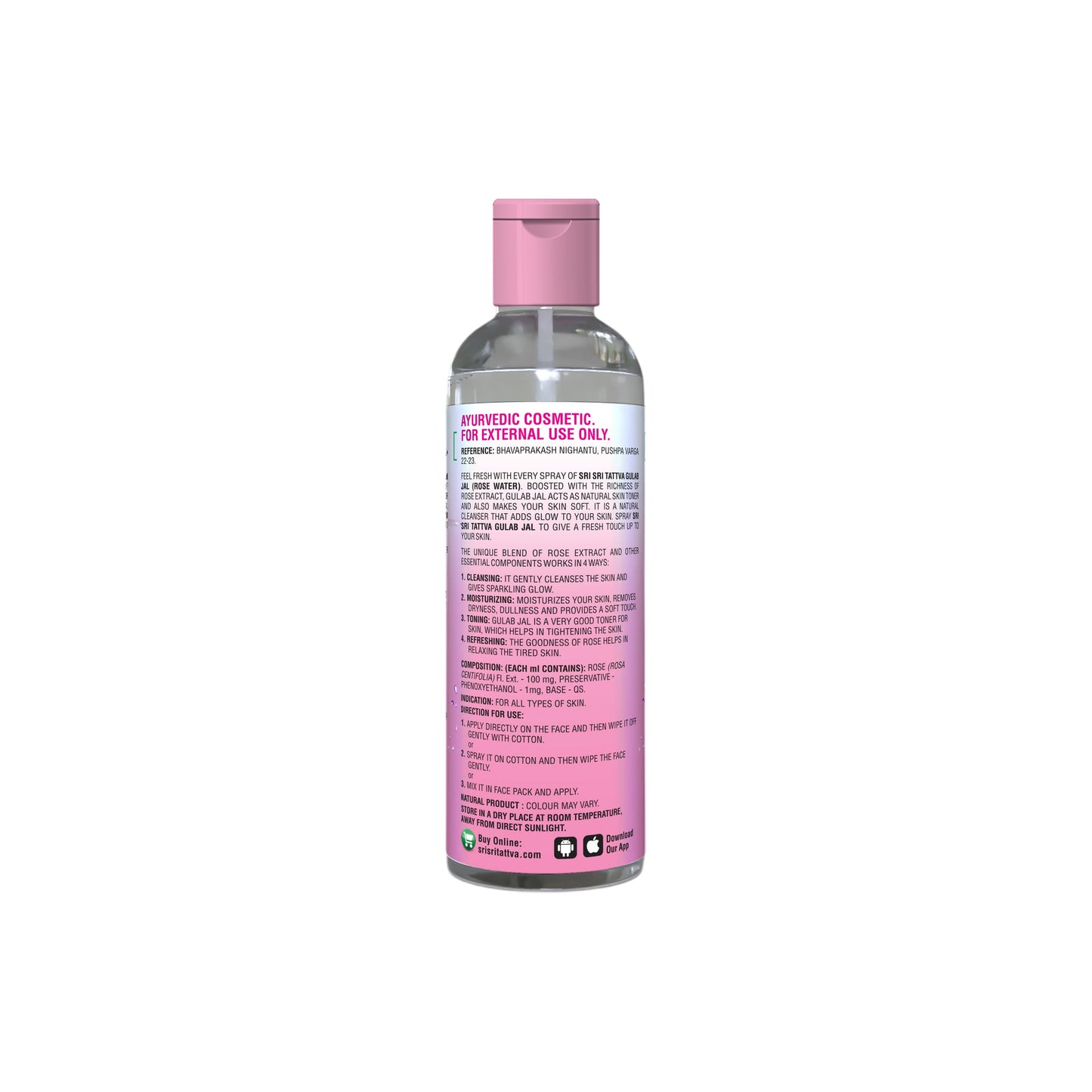 Gulab Jal - Premium Rose Water | Toner Cleanser Moisturizer | Flip Top Bottle | 50 ml 50ml