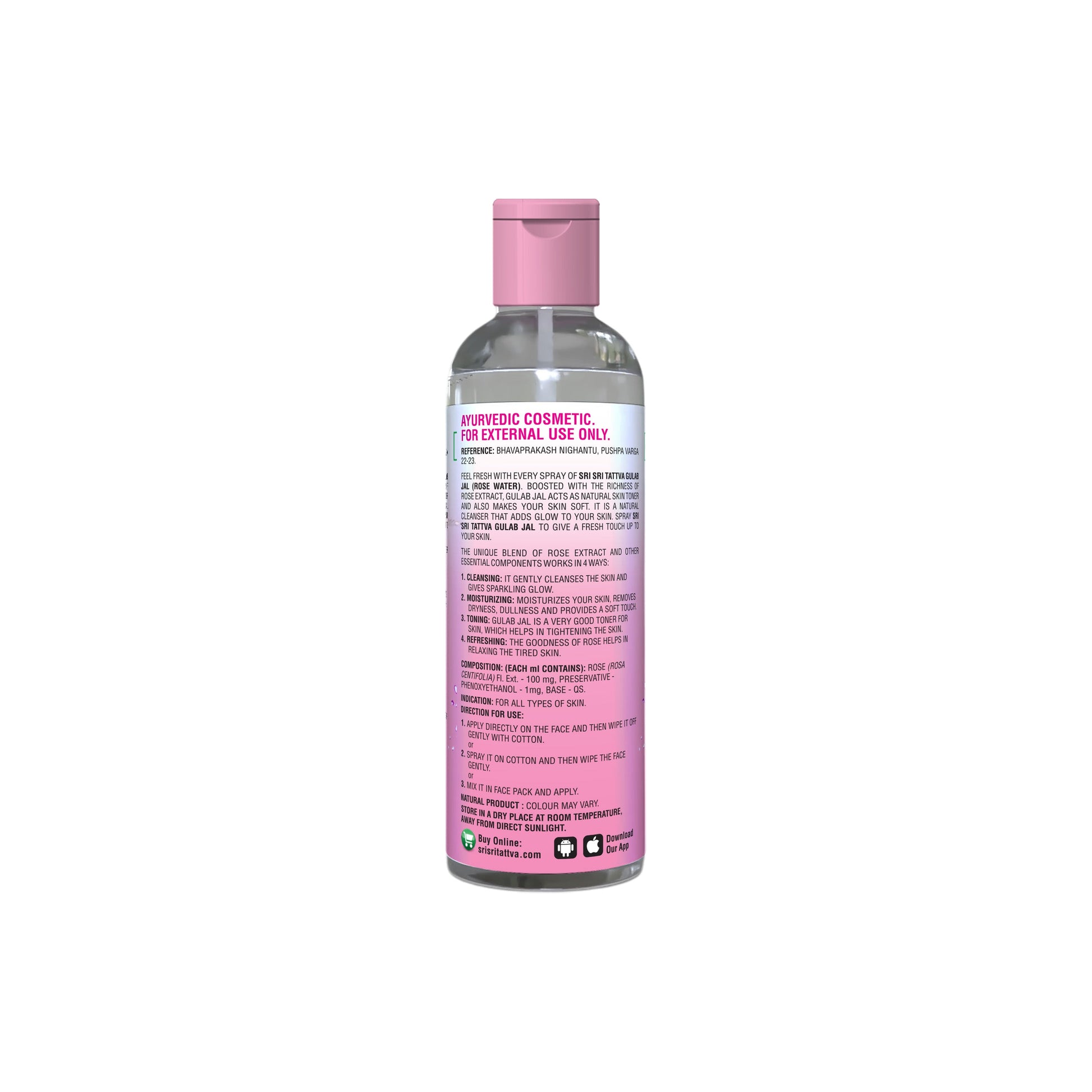 Gulab Jal - Premium Rose Water | Toner Cleanser Moisturizer | Flip Top Bottle | 50 ml 50ml