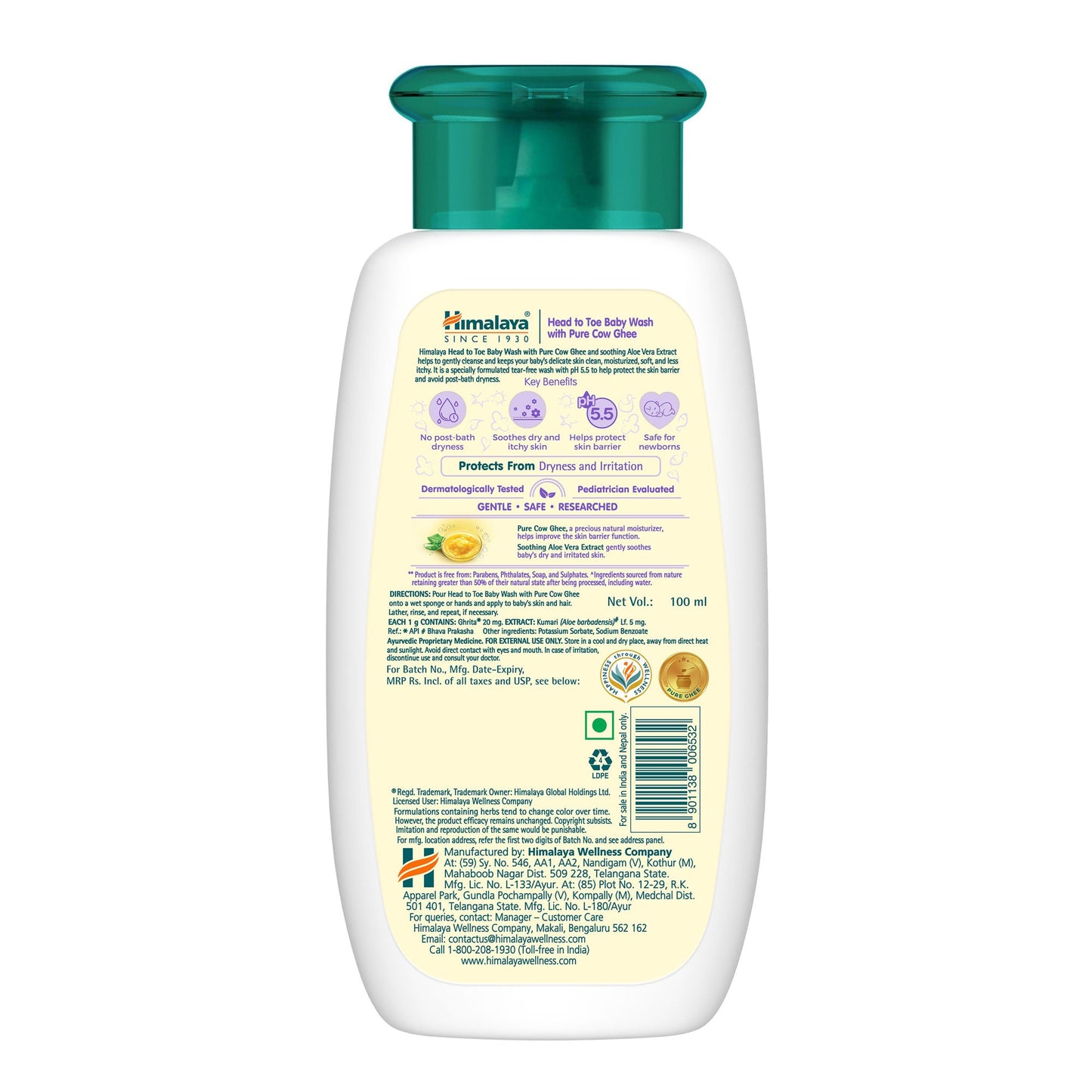 Himalaya Head to Toe Baby Wash with Pure Cow Ghee 400ml