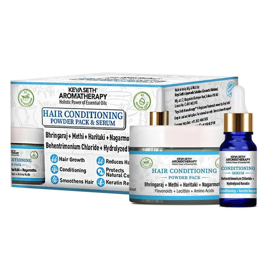 Hair Conditioning Powder Pack & Serum Mask Kit,Bhringaraj, Methi,Haritaki,Nagarmotha, Keratin Repair, Hair Growth 100g