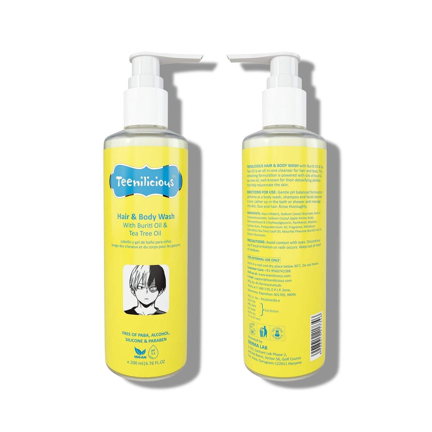 Teenilicious Hair & Body Wash For Men & Women With Buriti Oil & Tea Tree Oil