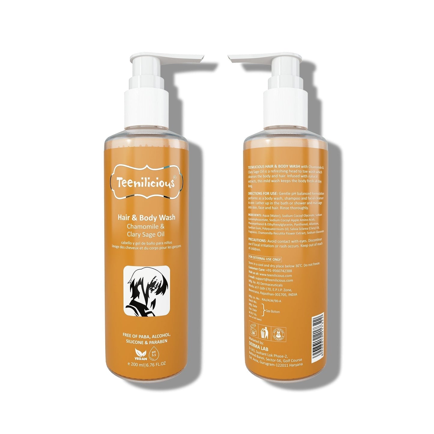 Teenilicious Hair & Body Wash For Men & Women With Chamomile & Clary Sage Oil