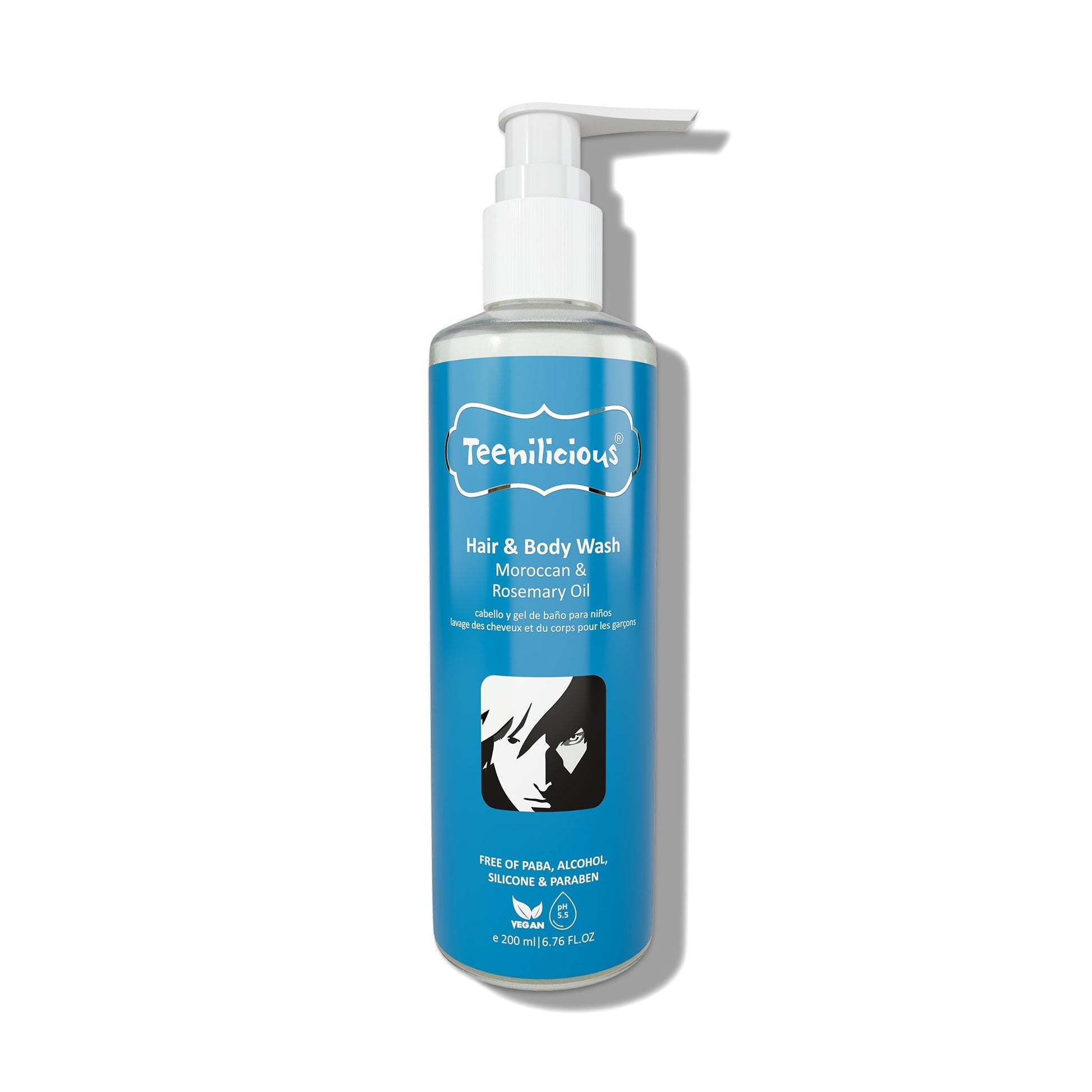 Teenilicious Hair & Body Wash For Men & Women With Moroccan & Rosemary Oil