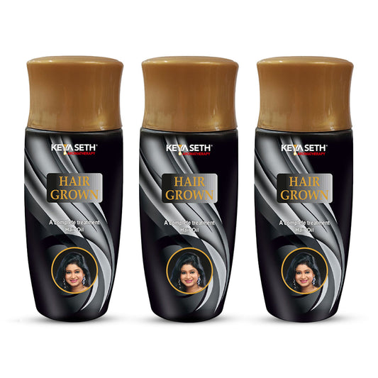 Hair Grown Oil with Bhringraj, - Reduce Hair Fall & Grows Hair for Strong, Thicker, Darker & Shiny Hair with Methi & Amla for Men & Women. 100ml x 3