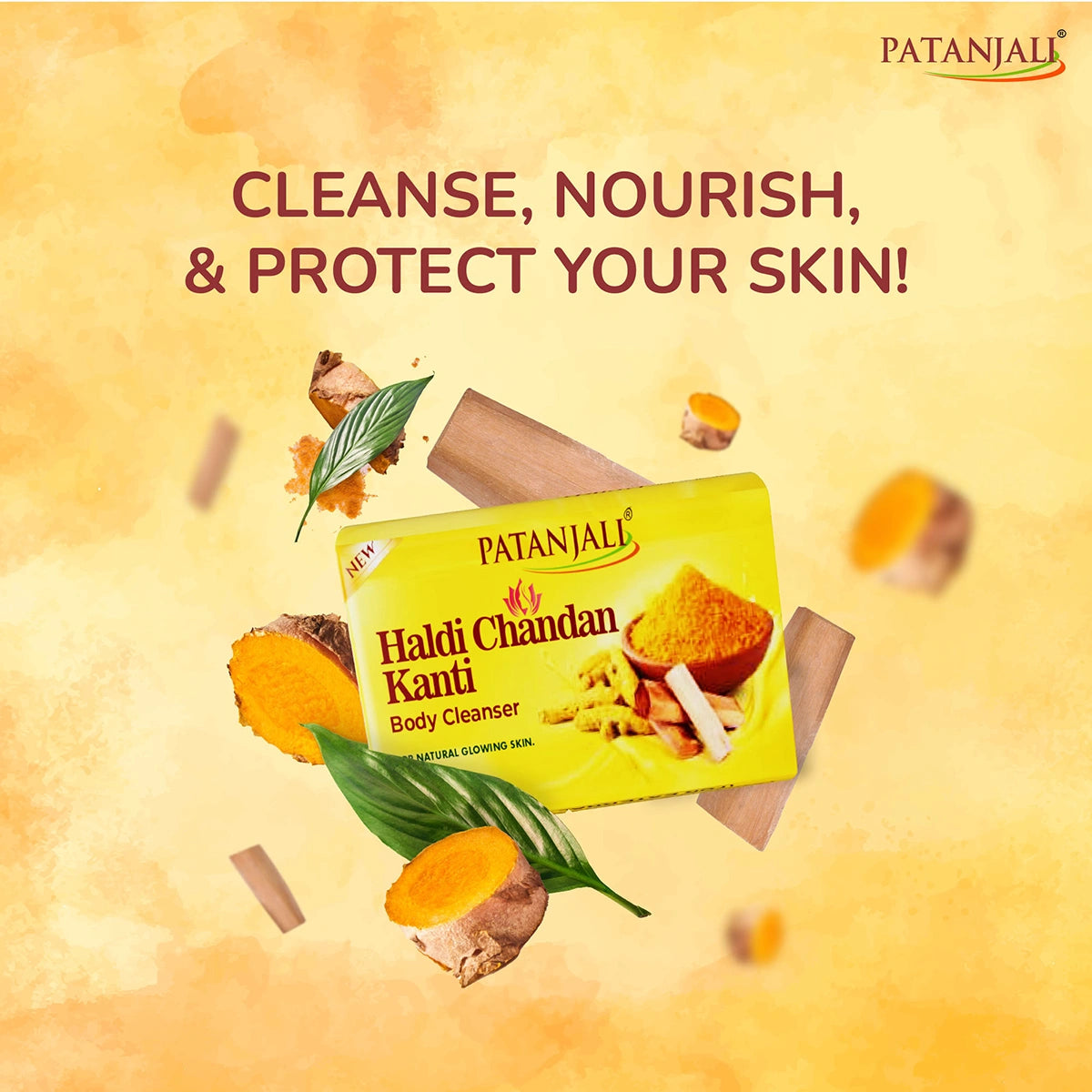 Patanjali Haldi Chandan Kanti Body Cleanser 150 G x 4 N