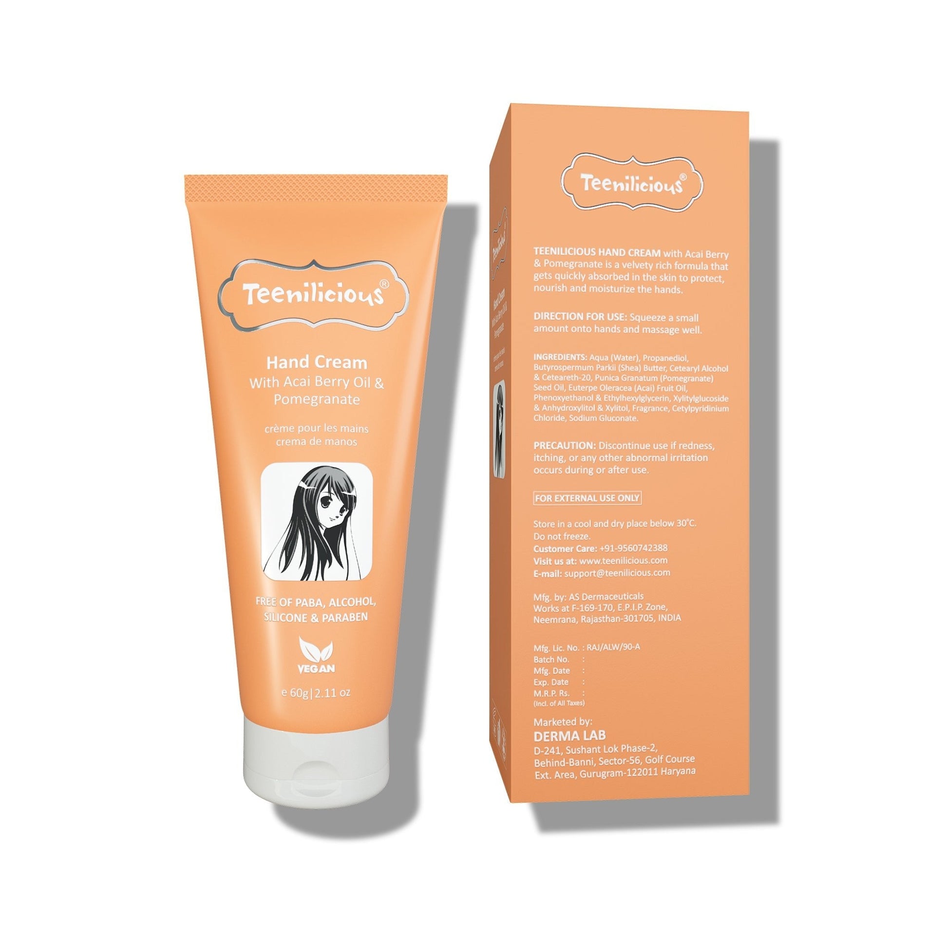Teenilicious Hand Cream For Dry Hands With Acai Berry Oil & Pomegranate