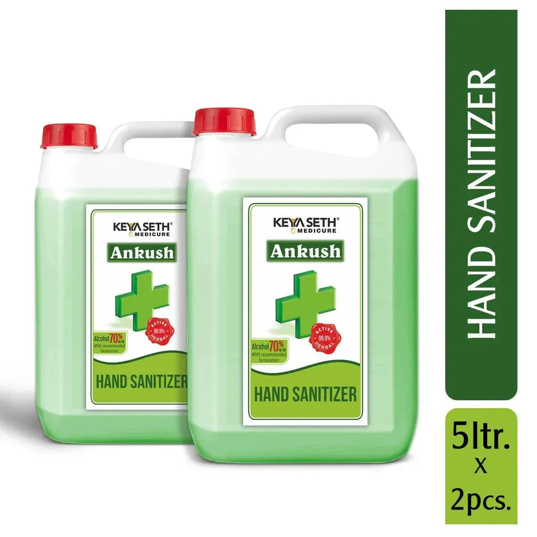 Ankush Hand Sanitizer 70%(w/w) Isopropyl Alcohol (IPA), Enriched with Lavender & Rose Essential Oil 5L