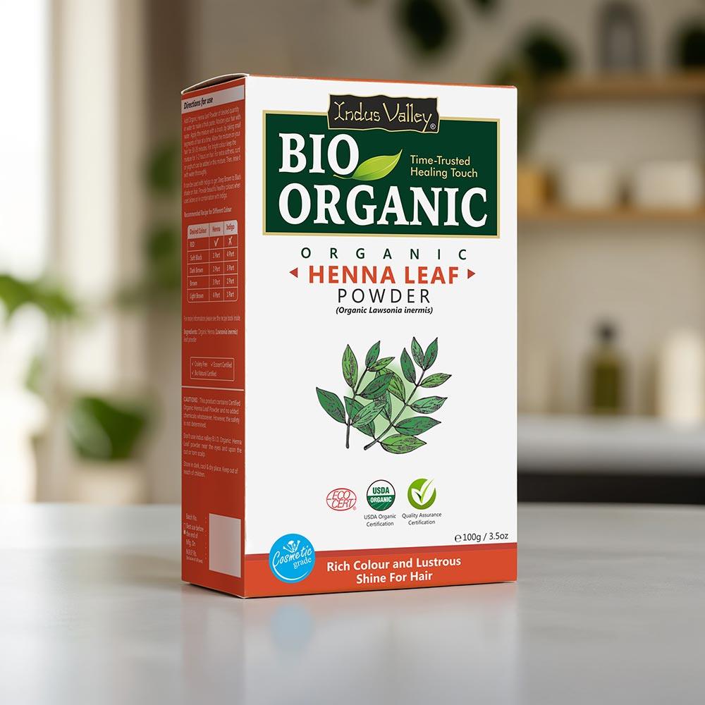 Bio Organic Henna Leaf Powder - Available in 3 Size 100g