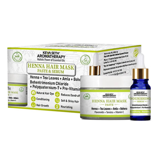 Henna Hair Mask Paste & Serum, B5 Hair Conditioning Booster, Soft & Shiny, Nourishing & Hair Growth, Tea Leaves Amla 100g