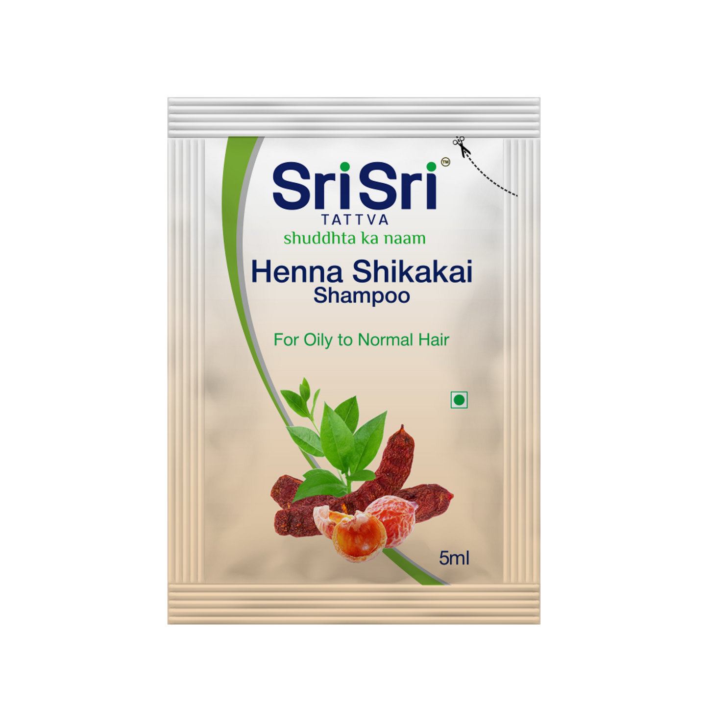 Henna Shikakai Shampoo Sachet -For Silky Smooth & Conditioned Hair, 5 ml | Pack Of 5 5mlx5