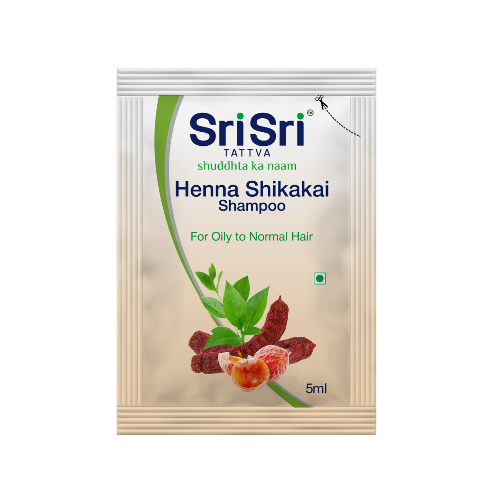 Henna Shikakai Shampoo Sachet -For Silky Smooth & Conditioned Hair, 5 ml | Pack Of 5 5mlx5