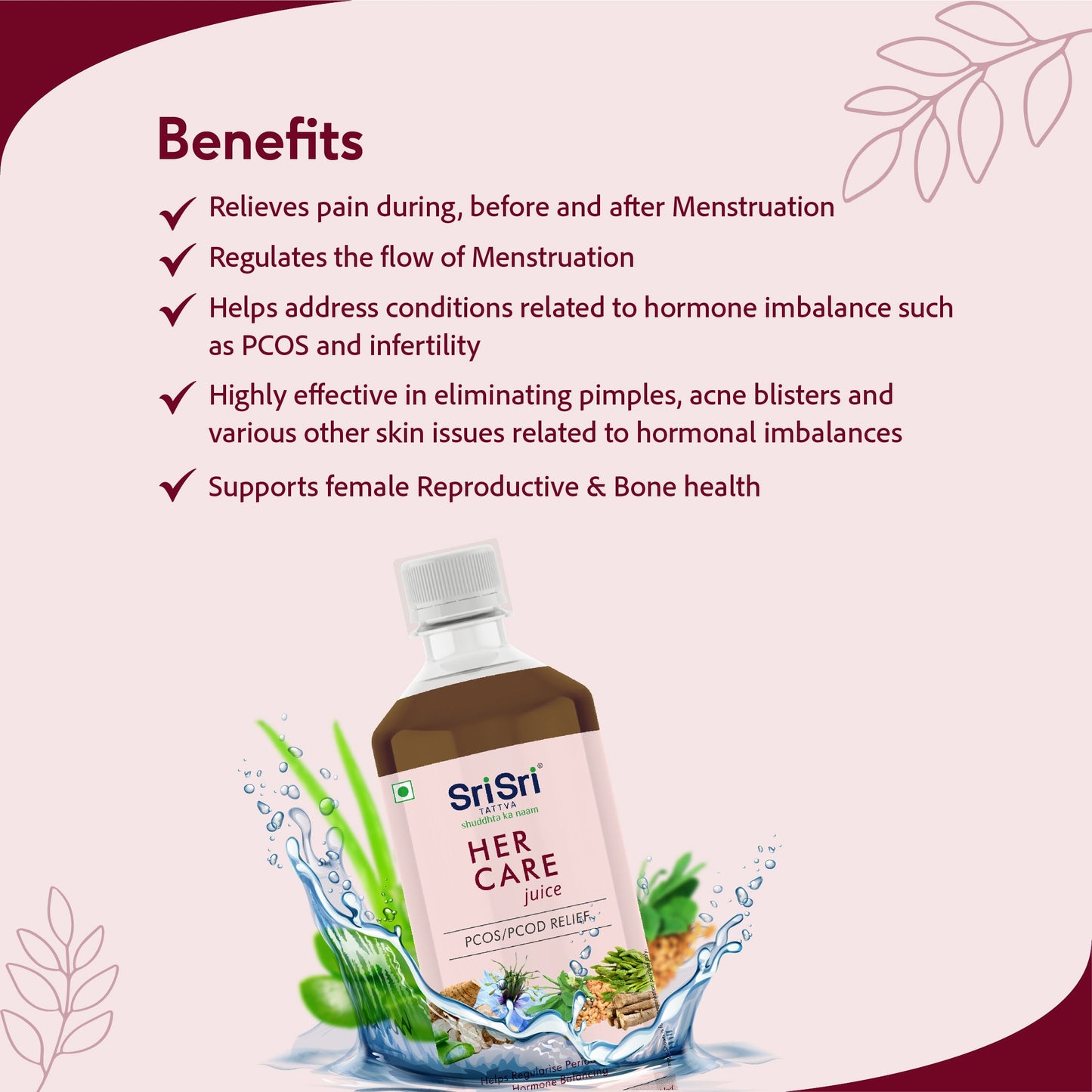Her Care Juice - Women Health Tonic | Helps Hormone Balancing | 1 L 1L