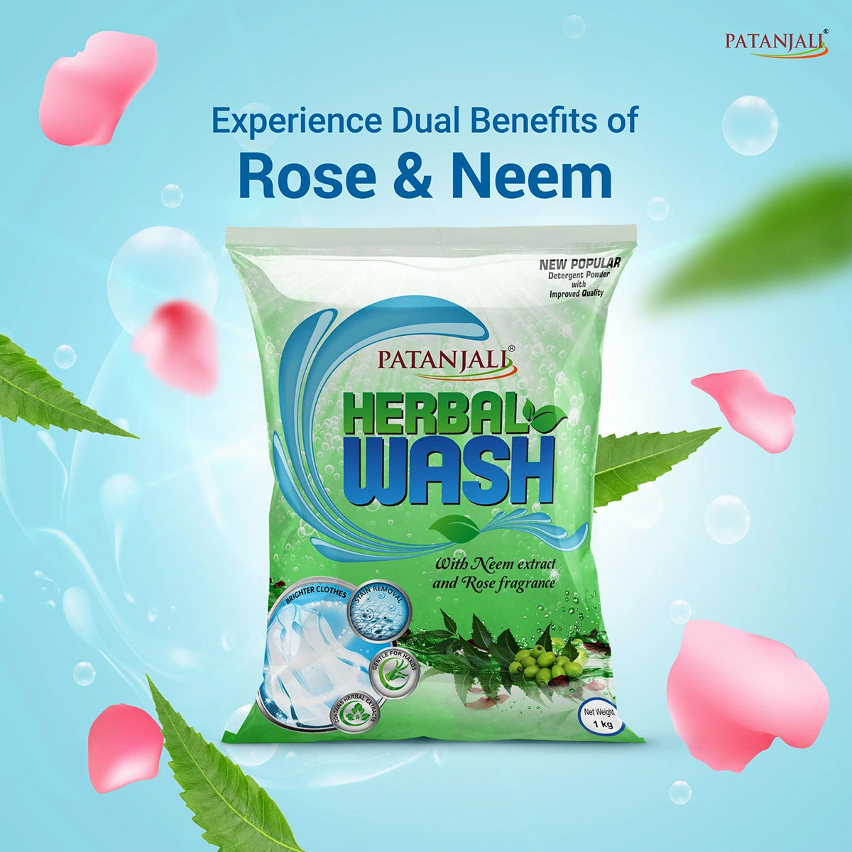 Patanjali Herbal Wash Detergent Powder (2 kg) 1000g