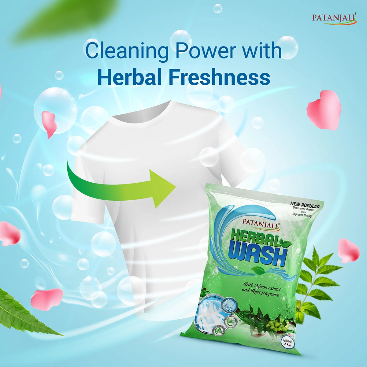 Patanjali Herbal Wash Detergent Powder (2 kg)