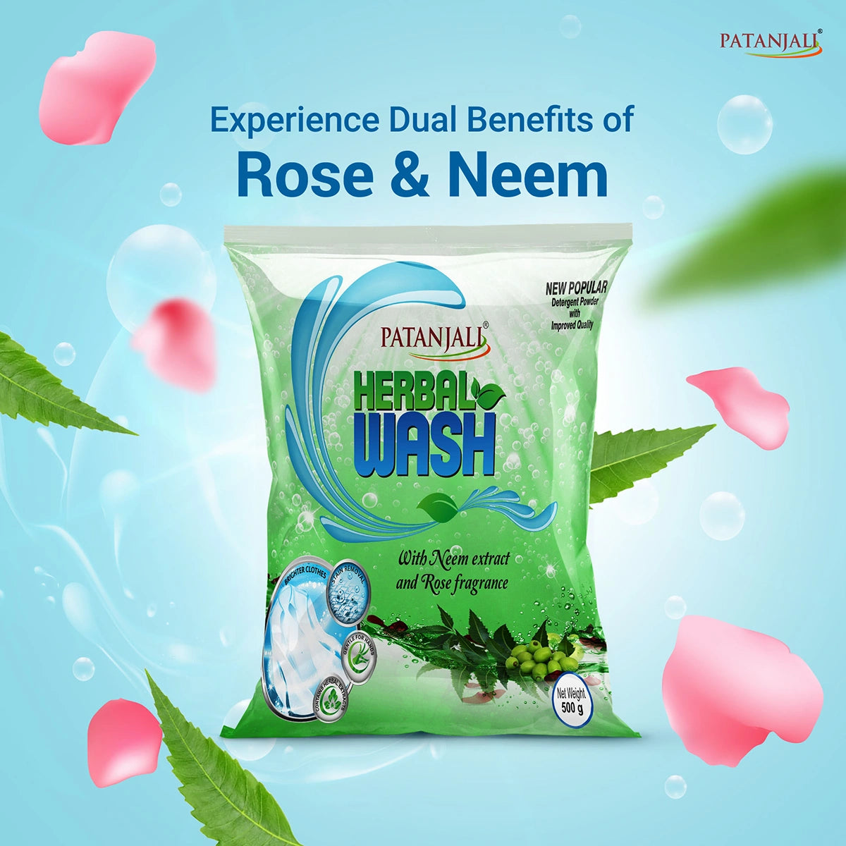 Patanjali Herbal Wash Detergent Powder (2 kg) 500g