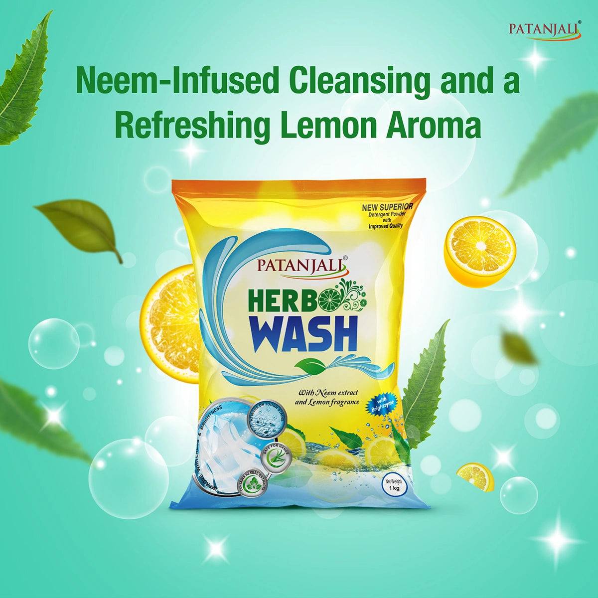 Patanjali Herbo Wash Detergent Powder (2 kg) 1000g