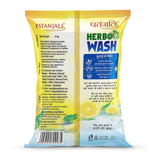 Patanjali Herbo Wash Detergent Powder (2 kg) 6000g