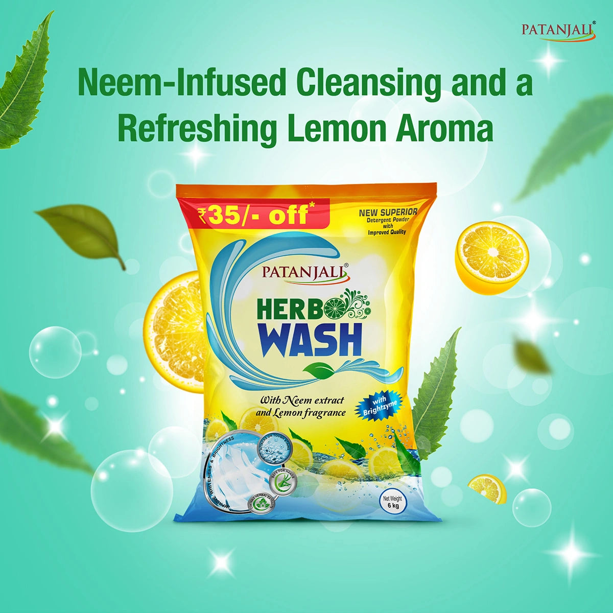 Patanjali Herbo Wash Detergent Powder (2 kg) 6000g