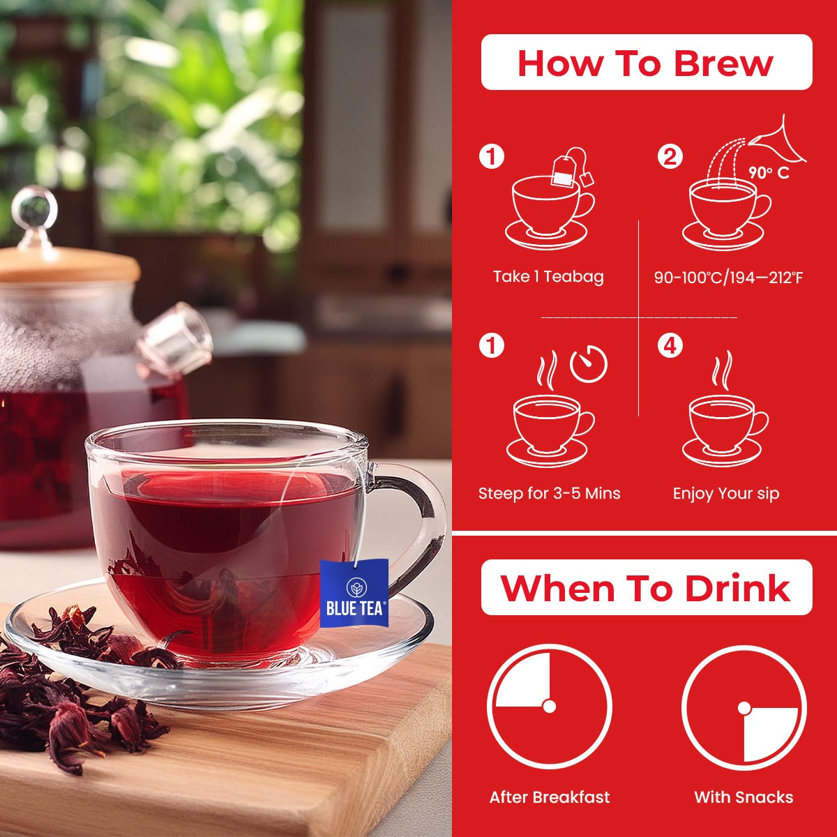 Hibiscus Cinnamon Herbal Tea - 60 Tea Bags 60 Tea Bags