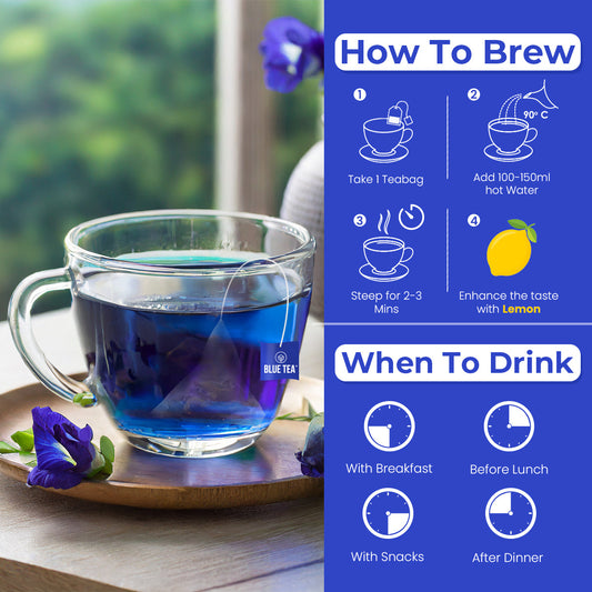 Blue Tea Indian Chai Masala (Calming Blue Tea) - 120 Teabags 120 Tea Bags