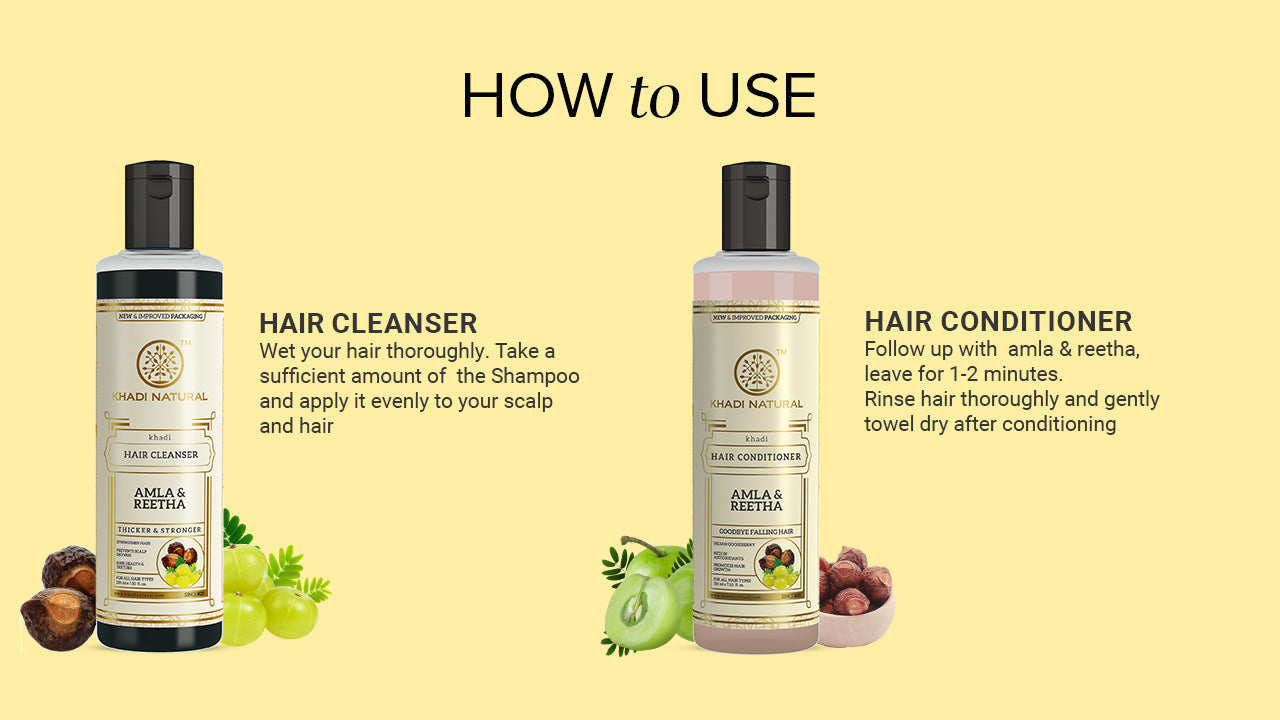 Amla & Reetha Hair Cleanser & Conditioner Combo – Pack of 2 210ml Each