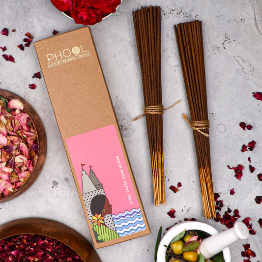 【Phool】 Natural Incense Sticks Refill pack - Indian Rose｜ナチュラルインセンススティック リフィルパック インディアンローズ