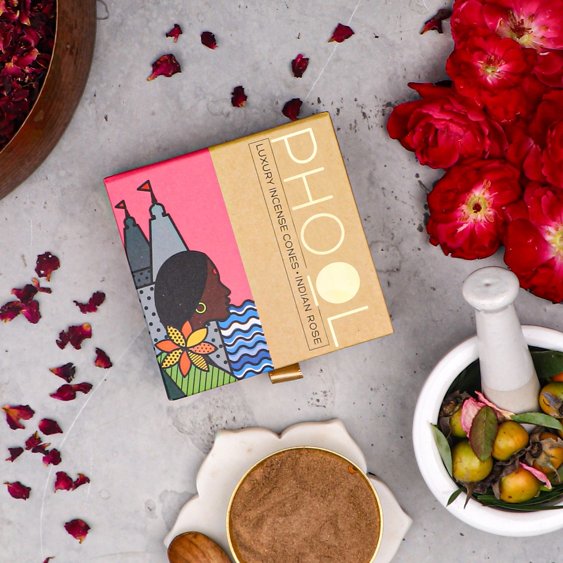 Natural Incense Cones - Indian Rose