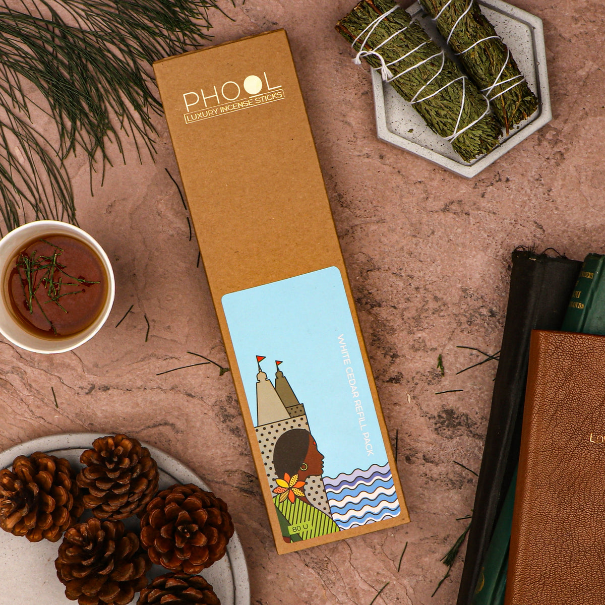 【Phool】 Natural Incense Sticks Refill pack - White Cedar｜ナチュラルインセンススティック リフィルパック ホワイトシダー