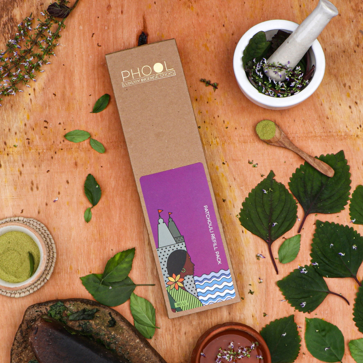 【Phool】 Natural Incense Sticks Refill pack - Patchouli｜ナチュラルインセンススティック リフィルパック パチョリ