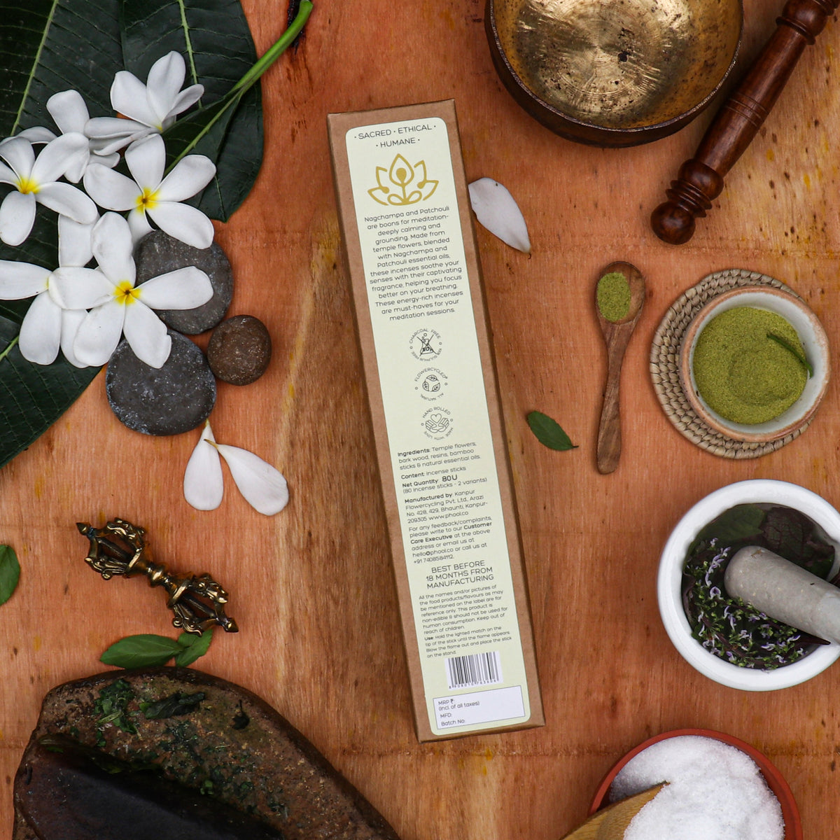 【Phool】 Meditation Pack - Natural Incense Sticks (Nagchampa & Patchouli)｜メディテーションパック ナチュラルインセンススティック（ナグチャンパ＆パチュリ）