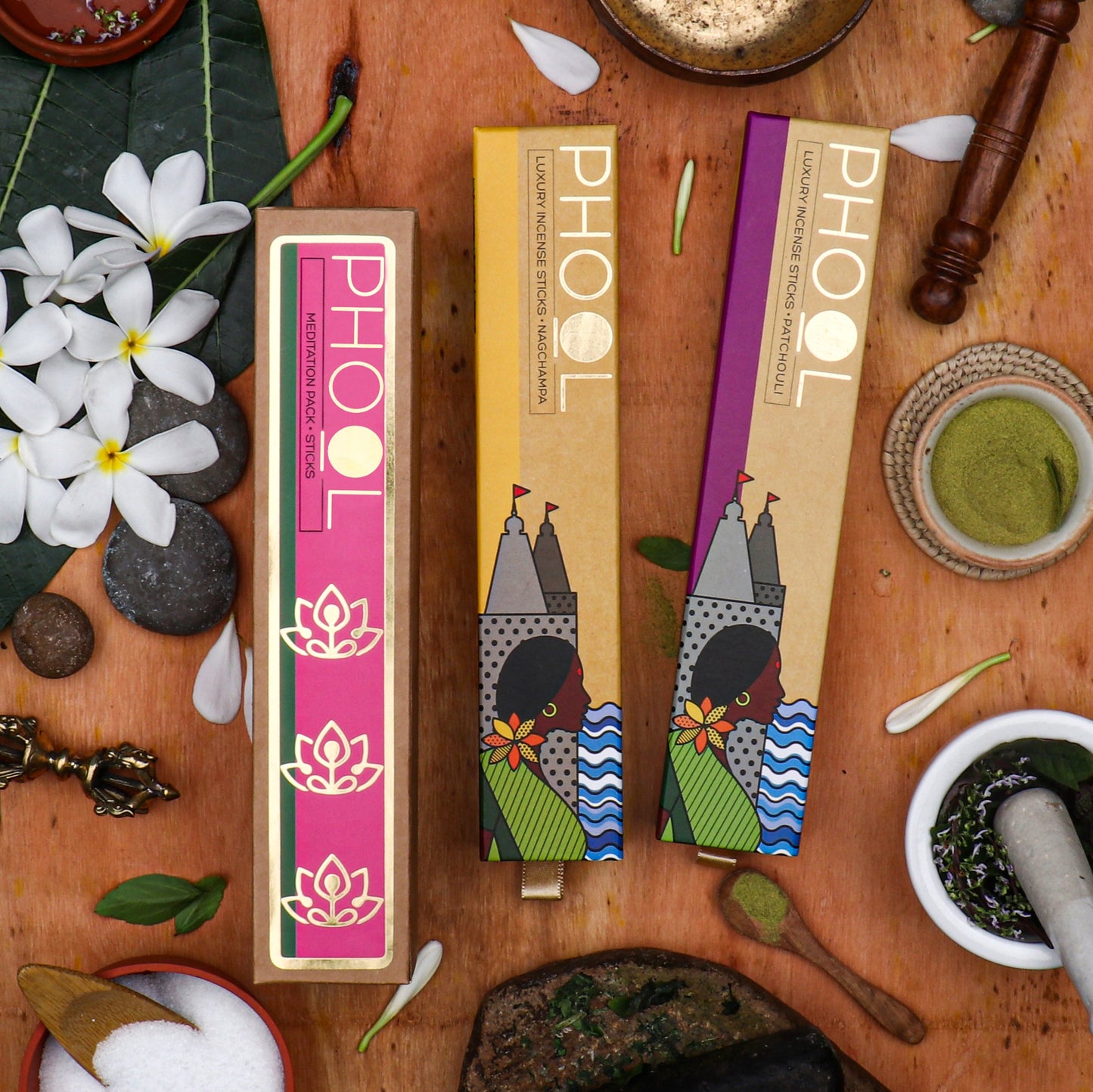 Meditation Pack - Natural Incense Sticks (Nagchampa & Patchouli)