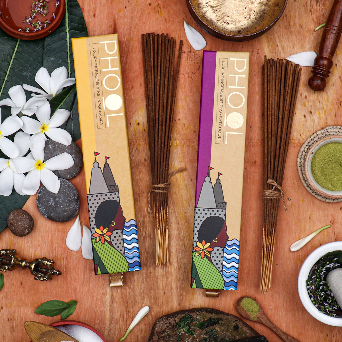 【Phool】 Meditation Pack - Natural Incense Sticks (Nagchampa & Patchouli)｜メディテーションパック ナチュラルインセンススティック（ナグチャンパ＆パチュリ）