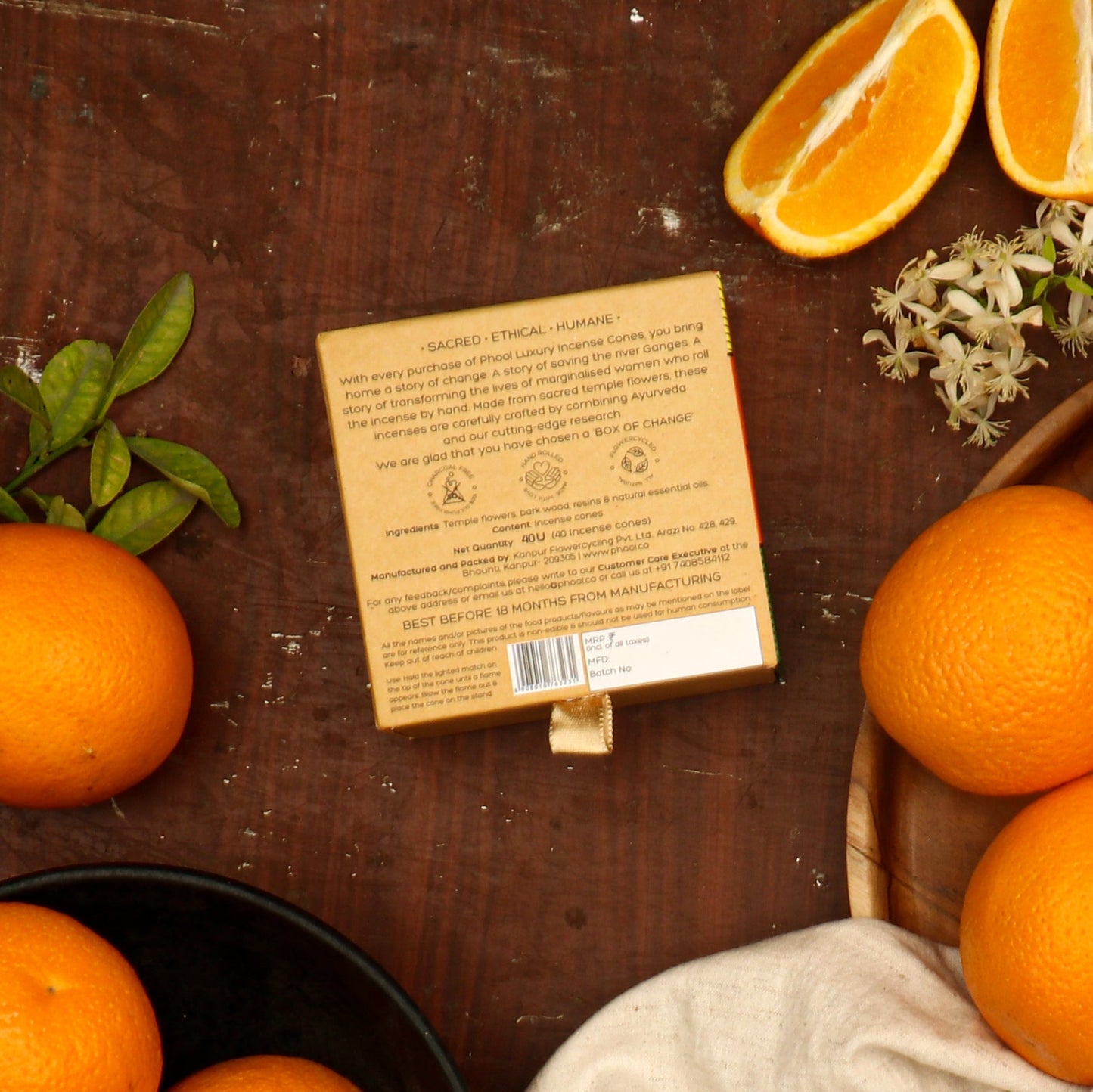 Natural Incense Cones - Orange