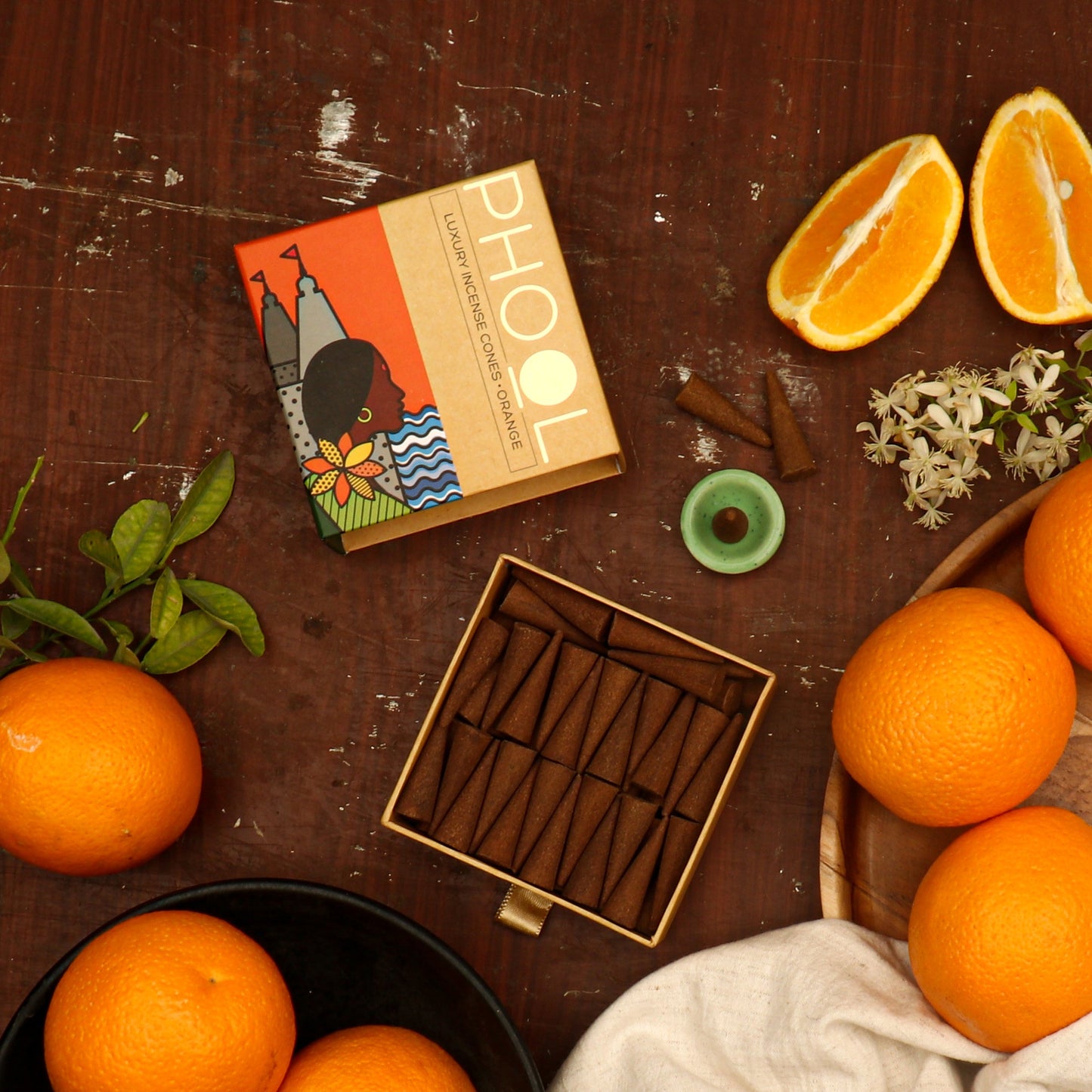 Natural Incense Cones - Orange