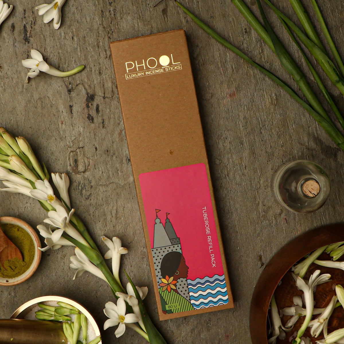 【Phool】 Natural Incense Sticks Refill pack - Tuberose｜ナチュラルインセンススティック リフィルパック チューベローズ