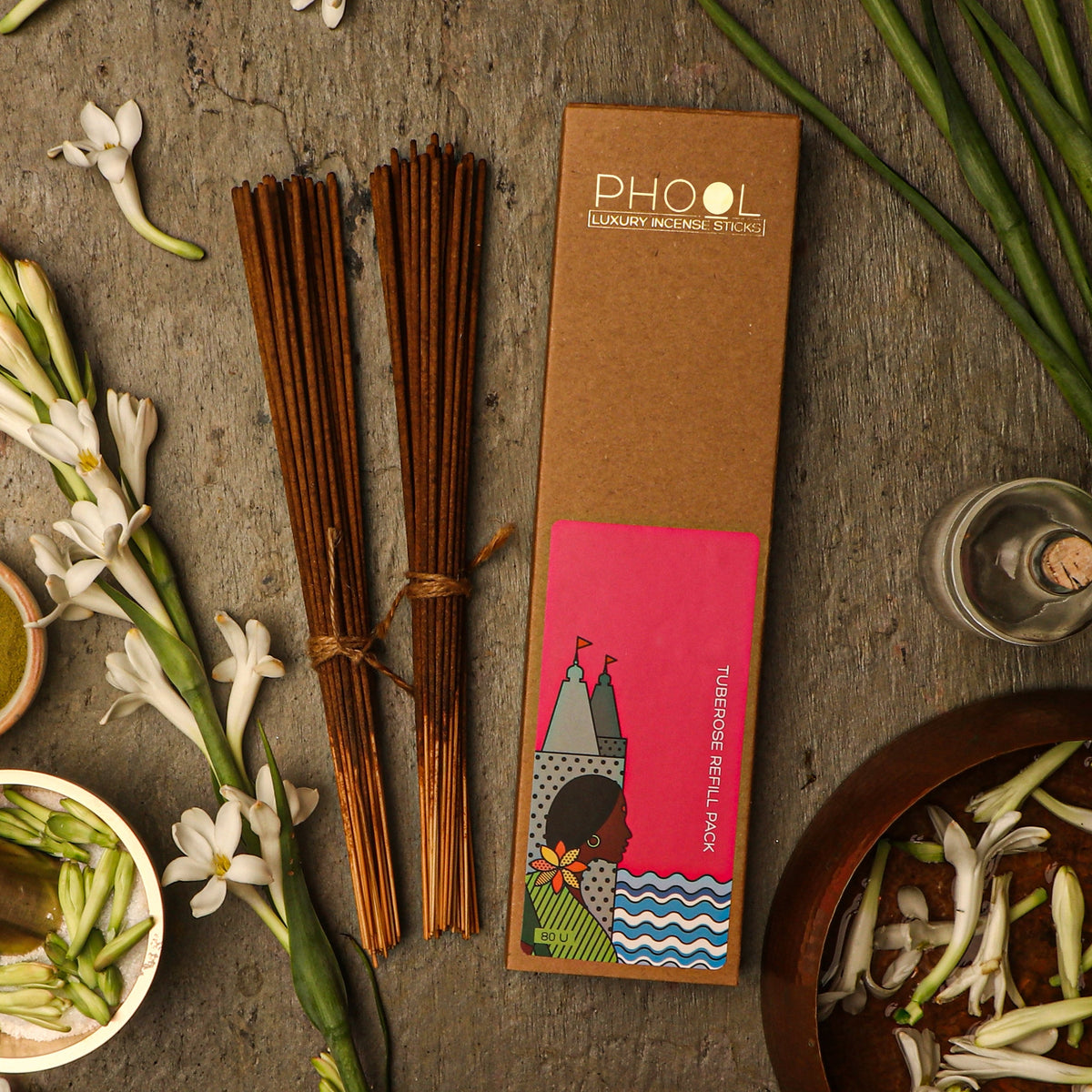 【Phool】 Natural Incense Sticks Refill pack - Tuberose｜ナチュラルインセンススティック リフィルパック チューベローズ