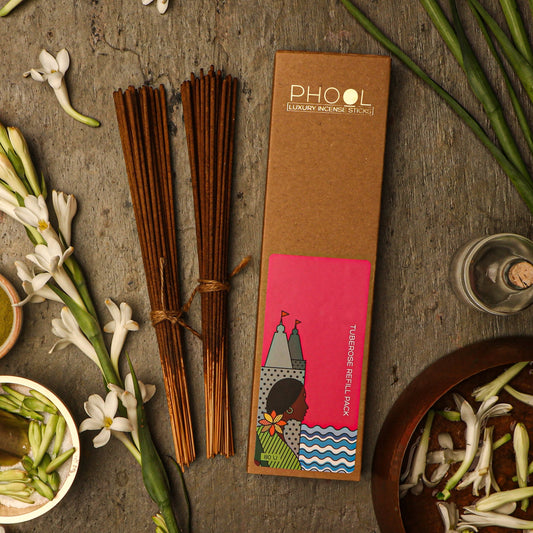 【Phool】 Natural Incense Sticks Refill pack - Tuberose｜ナチュラルインセンススティック リフィルパック チューベローズ